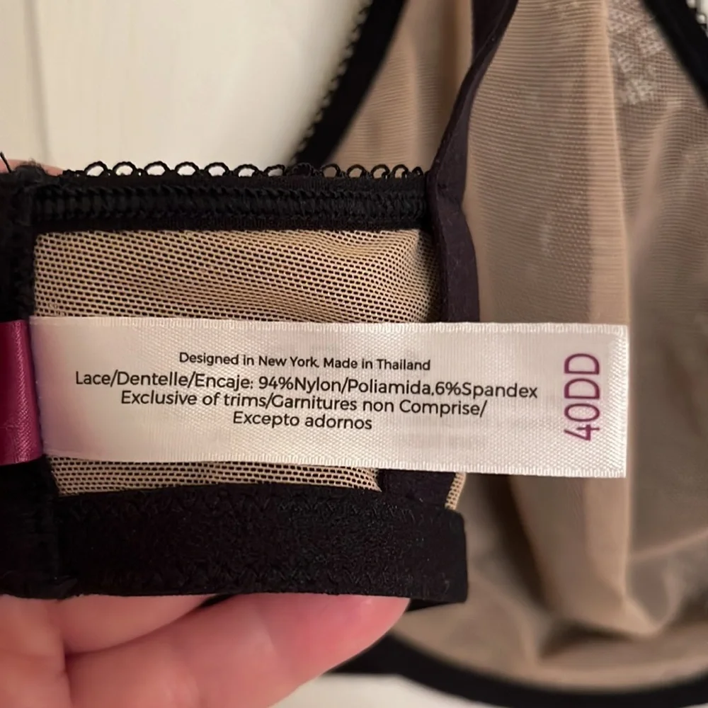 Adore Me Black Celestine Unlined Plus Sexy Lace Underwire Bra Size 40DD